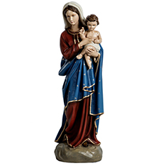 Artifical fiberglass Mary holding baby statue